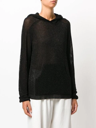 Shop Laneus Hooded Sweater In Black