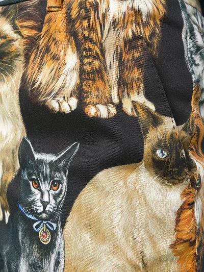 Shop Dolce & Gabbana Cat Print Cropped Trousers