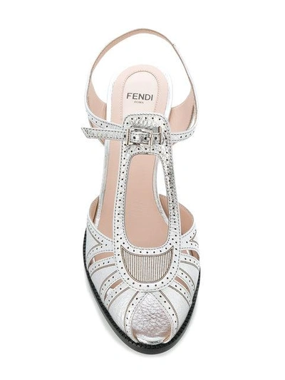 Shop Fendi Metallic Sandals