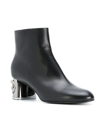 Shop Casadei Chain Heel Ankle Boots - Black