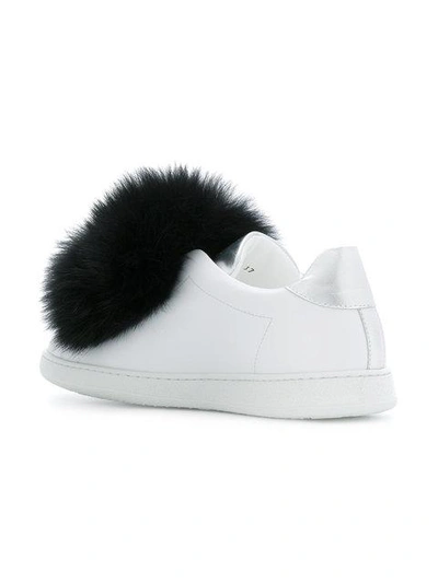 Shop Joshua Sanders Pom Pom Sneakers  In White-black