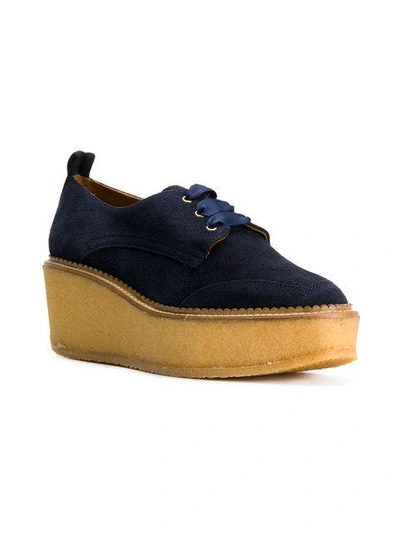 Shop Castaã±er Castañer Contrast Platform Sneakers - Blue
