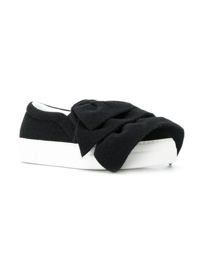 Shop Joshua Sanders Ruched Slip-on Sneakers  In Black
