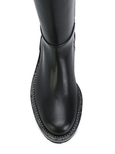 Shop Marni Contrast Buckle Boots - Black