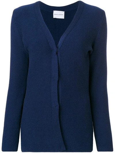 Shop Ursula Conzen V-neck Cashmere Cardigan In Blue