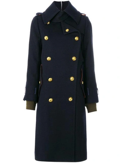 Shop Sacai Double Breasted Military Coat