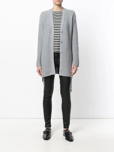 Shop Ursula Conzen Long Front Button Cardigan - Grey