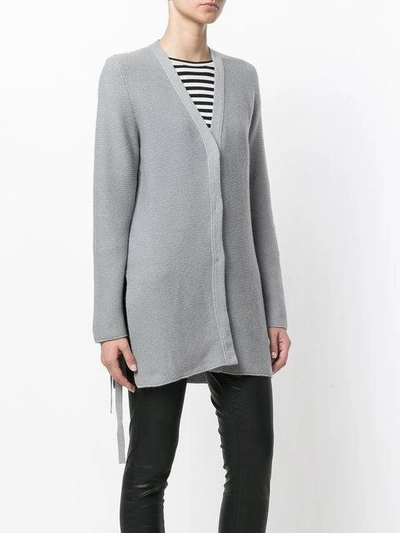 Shop Ursula Conzen Long Front Button Cardigan - Grey