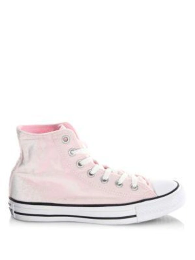 Shop Converse Classic Velvet High-top Sneakers In Arctic Pink