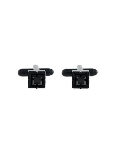 Shop Dsquared2 Square Gem Cufflinks - Metallic