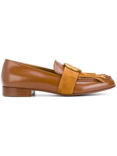 Shop Chloé Olly Fringed Loafers