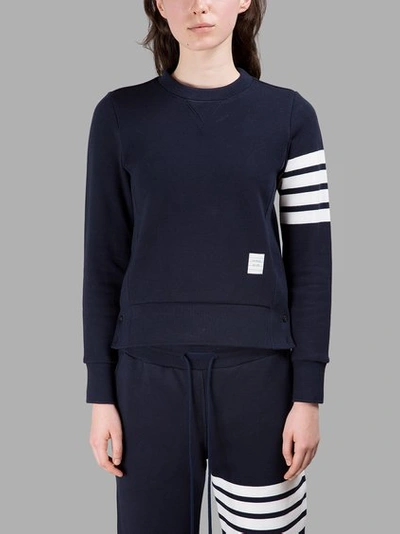 Shop Thom Browne Women's Blue Classic Sweatshirt