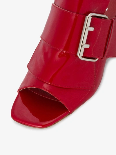 Shop Kalda Red Jones Buckle 80 Patent Leather Mules