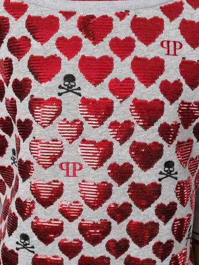 Shop Philipp Plein Sequin Heart Top
