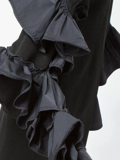 Ellery Woman Molotov Ruffled Satin-crepe Midi Dress Black In Black