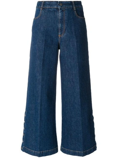 Shop Stella Mccartney Coulotte Flared Jeans - Blue