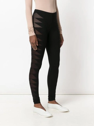 Shop Rick Owens Lilies Sheer Panel Leggings - Black