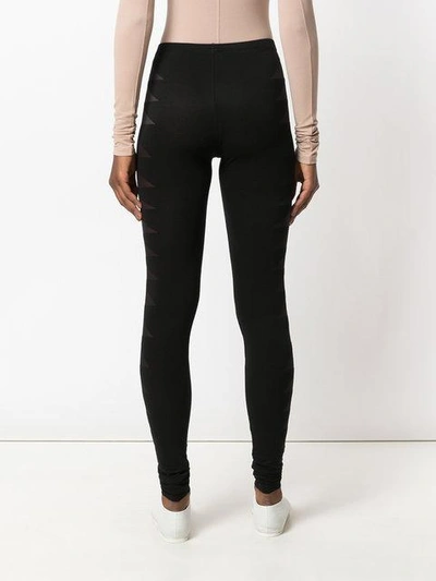 Shop Rick Owens Lilies Sheer Panel Leggings - Black