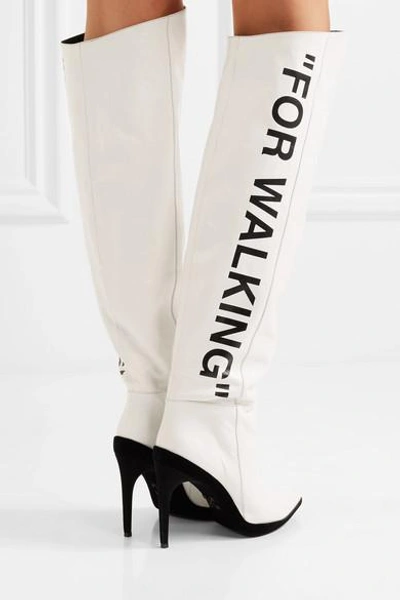 Shop Off-white For Walking Printed Leather Over-the-knee Boots