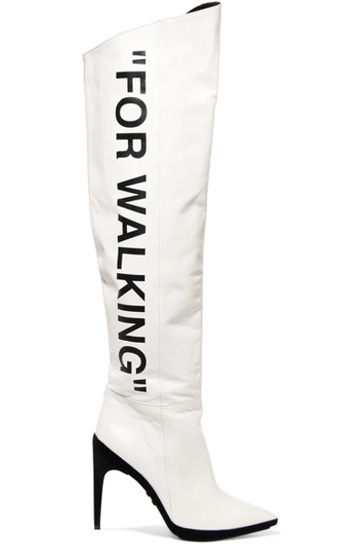 Shop Off-white For Walking Printed Leather Over-the-knee Boots