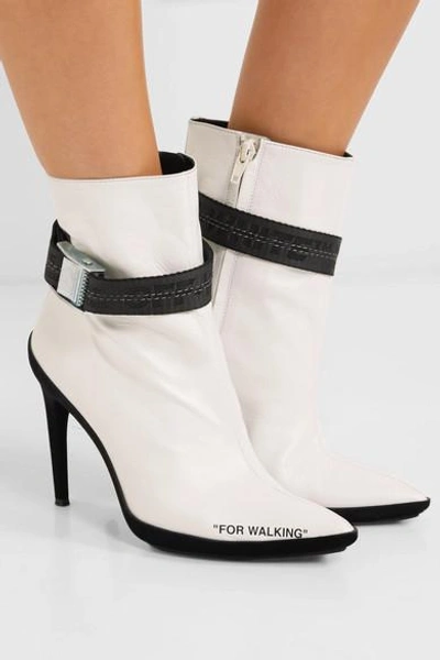 Shop Off-white For Walking Printed Leather Ankle Boots