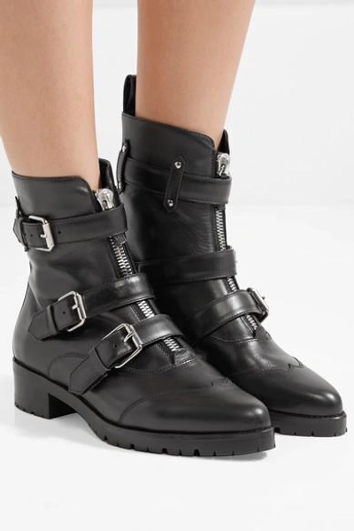 Shop Tabitha Simmons Alex Leather Ankle Boots In Black