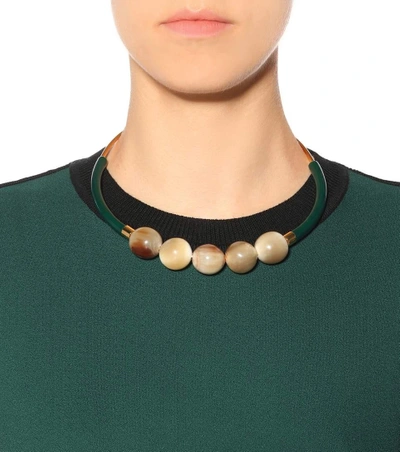 Shop Marni Embellished Necklace In Multicoloured