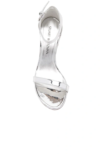 Shop Stuart Weitzman Simple Heel In Metallic Silver.  In Tin Glass