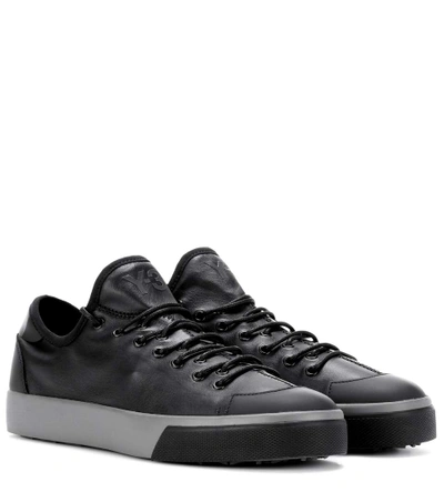 Y-3 Sen Low Leather Sneakers In Black