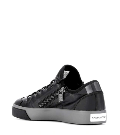 Shop Y-3 Sen Low Leather Sneakers In Black