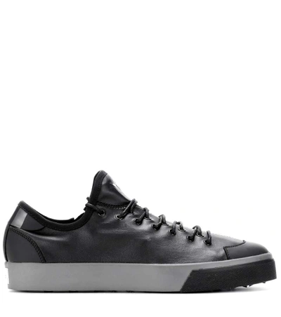 Shop Y-3 Sen Low Leather Sneakers In Black