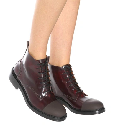 Shop Joseph Glossed-leather Ankle Boots In Red