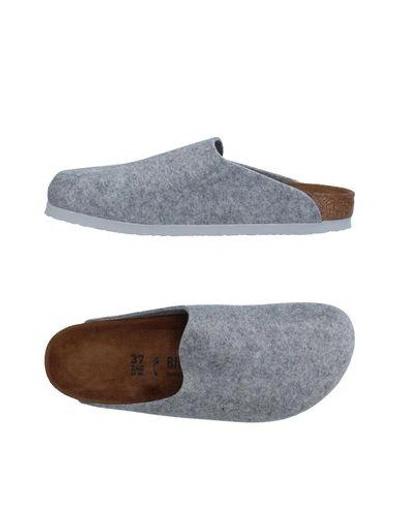 Shop Birkenstock Slippers In Light Grey