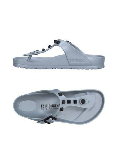 Shop Birkenstock Flip Flops In Grey