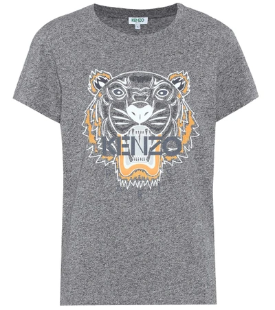 Shop Kenzo Printed Cotton T-shirt In Aethracite