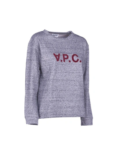 Shop Apc A.p.c. Logo Sweatshirt In Grey