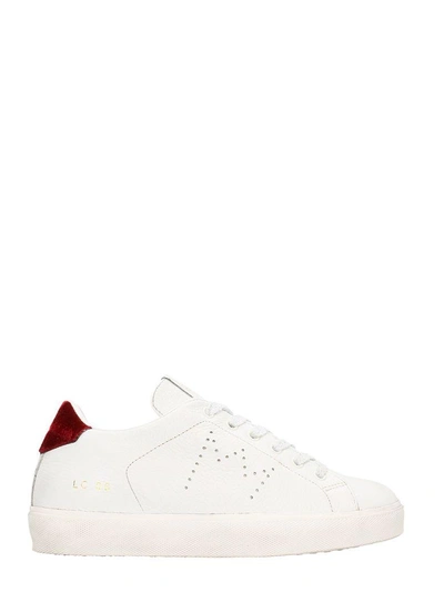 Shop Leather Crown Low Lc06 White Leather Sneakers