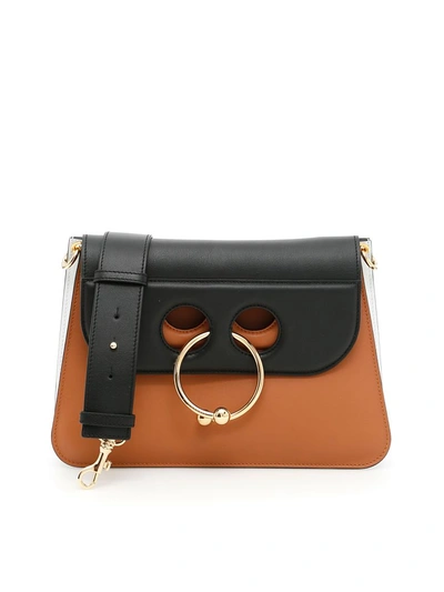 Shop Jw Anderson Medium Pierce Bag In Tan/black|bianco