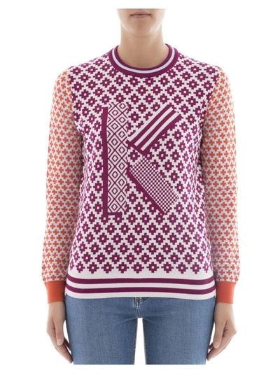 Shop Kenzo Multicolor Wool Sweatshirt