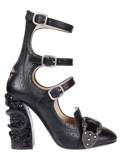 Shop Gucci Queercore Brogue Pumps In Black