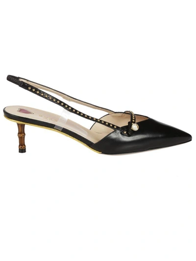 Shop Gucci Studded Pumps In Black