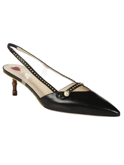 Shop Gucci Studded Pumps In Black