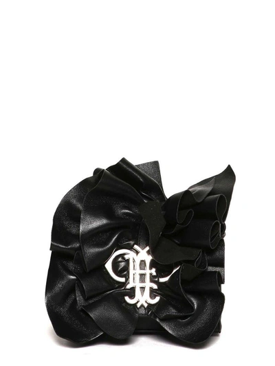 Shop Emilio Pucci Ruffled Handbag In Nero