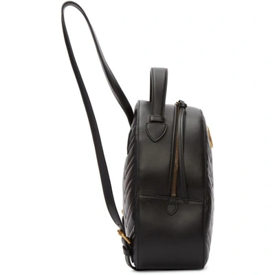 Shop Gucci Black Gg Marmont Backpack In 1000 Nero