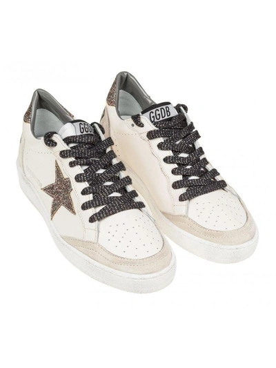 Shop Golden Goose Sneakers Ball Star Glitter Star In Crema