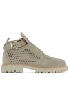 BALMAIN BEIGE SUEDE ANKLE BOOTS,S7CBH030104 105