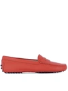 TOD'S Red Leather Loafers,XXW00G000105J1G835