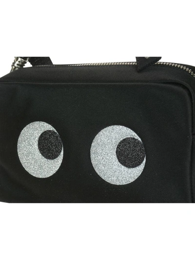 Shop Anya Hindmarch Glitter Eyes Chain Clutch In Black