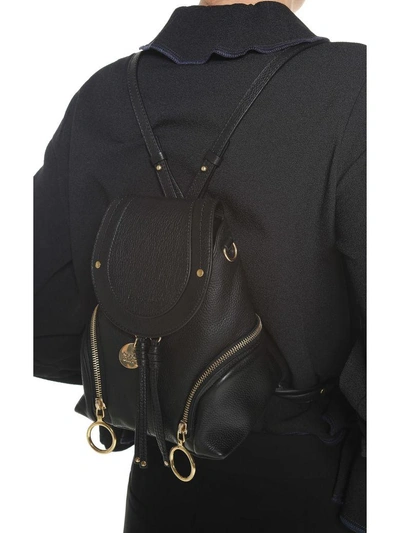 Shop See By Chloé Mini Olga Leather Backpack In Nero