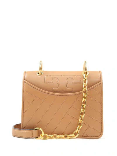 Tory Burch Mini Alexa Quilted-leather Shouder Bag In Aged Vachetta/gold |  ModeSens